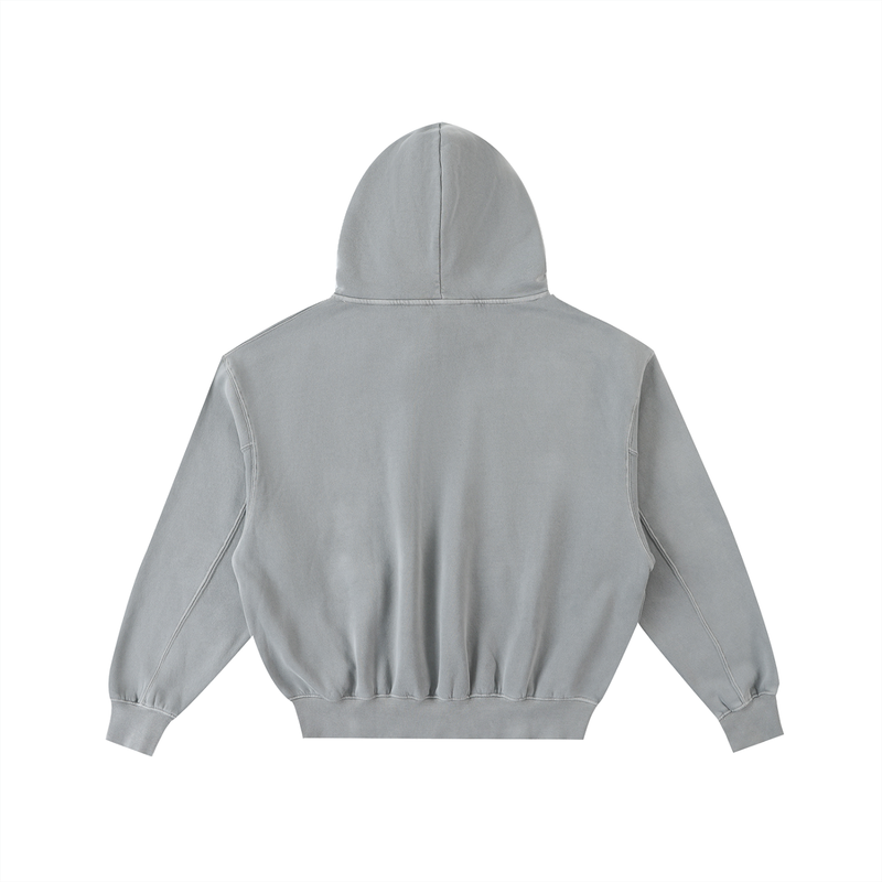 Frayed Enzyme Washed Fleece Hoodie