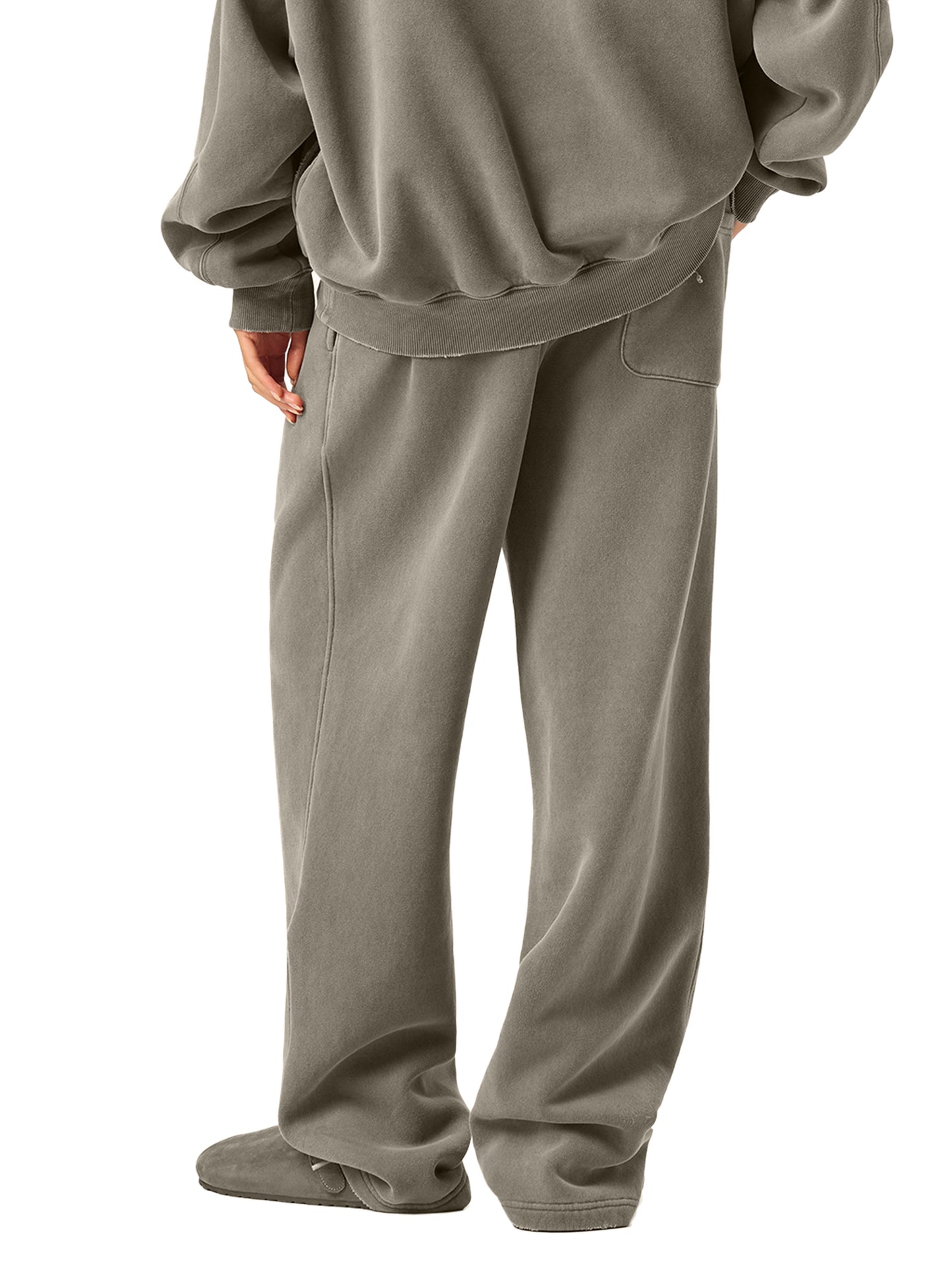 Frayed Enzyme Washed Fleece Sweatpants