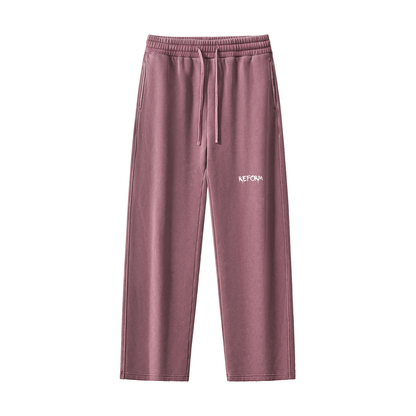 Frayed Enzyme Washed Fleece Sweatpants
