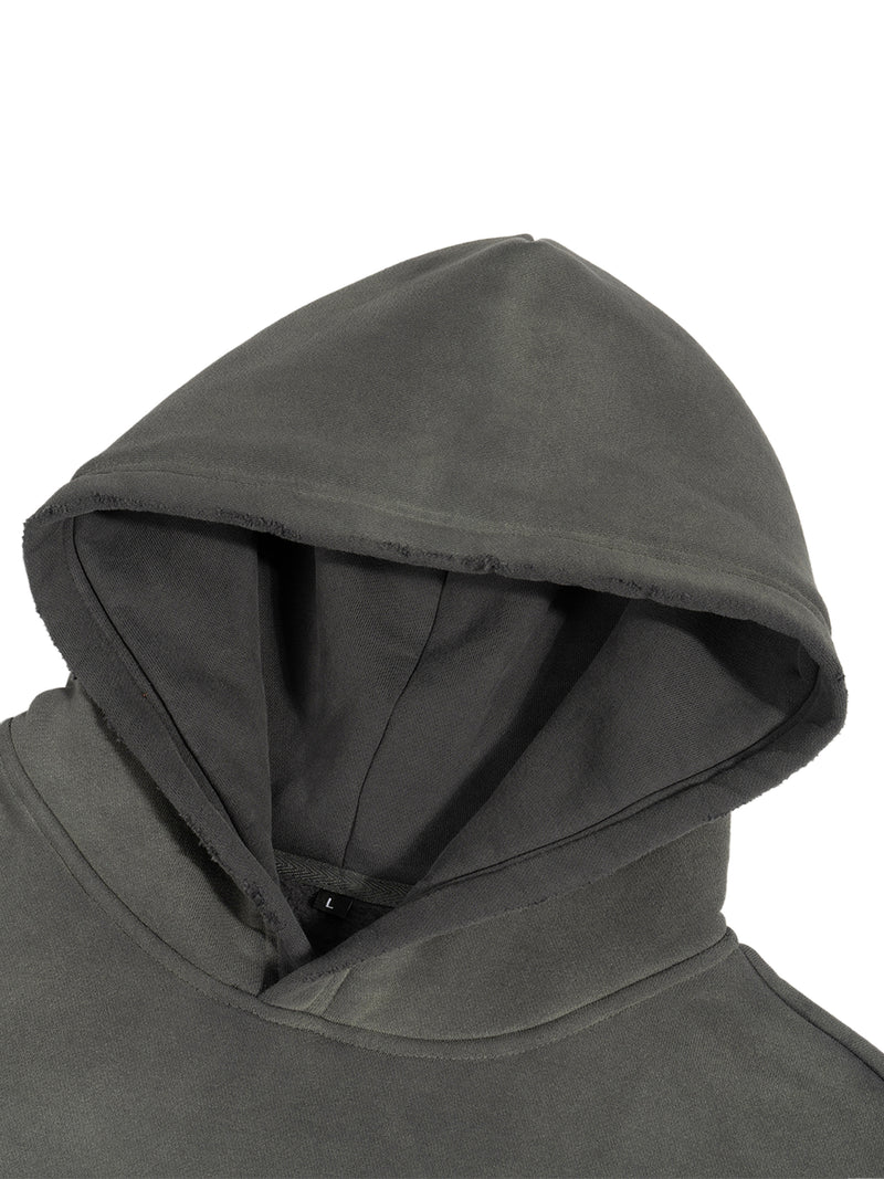 Frayed Sunfade Boxy Fleece Hoodie