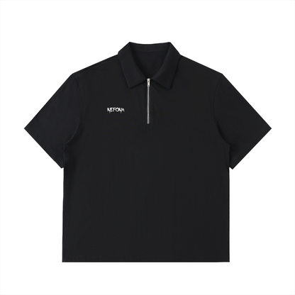 Half-Zip Cotton Polo Shirt