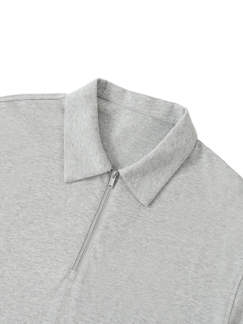 Half-Zip Cotton Polo Shirt