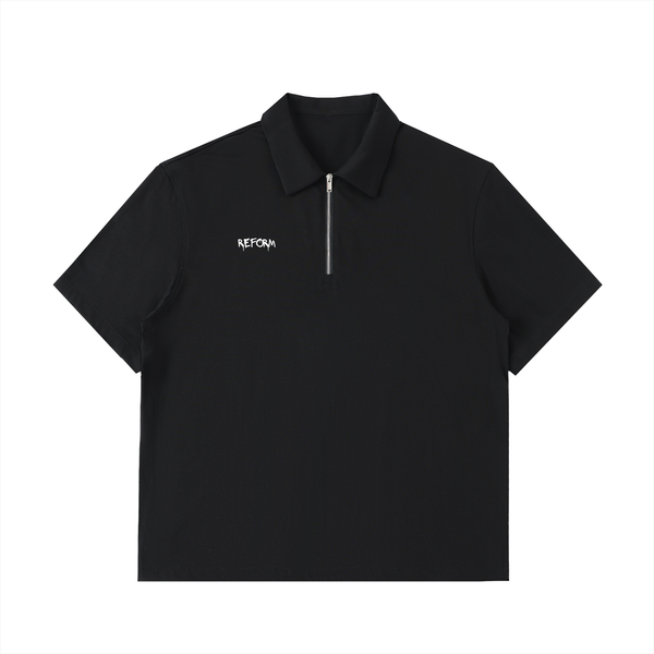 Half-Zip Cotton Polo Shirt