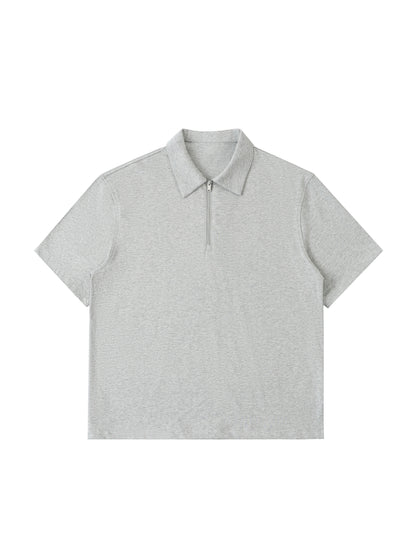 Half-Zip Cotton Polo Shirt