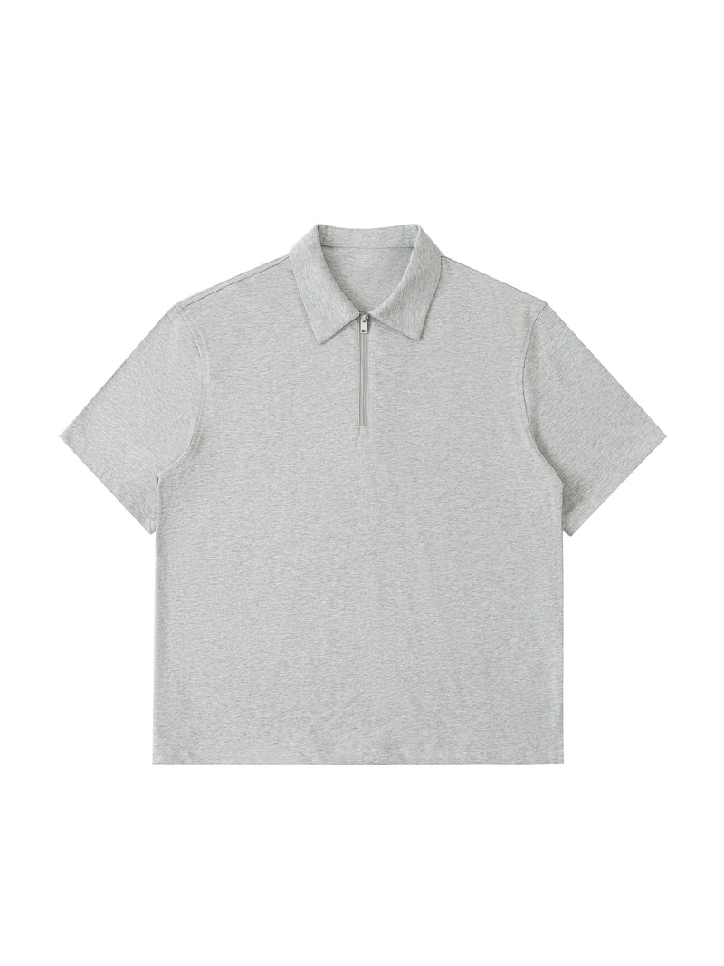 Half-Zip Cotton Polo Shirt