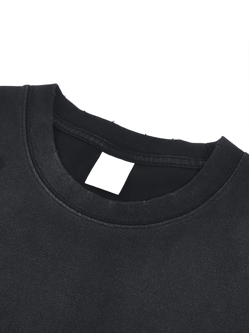 Hand-Frayed Sunfade Paint Splatter T-Shirt