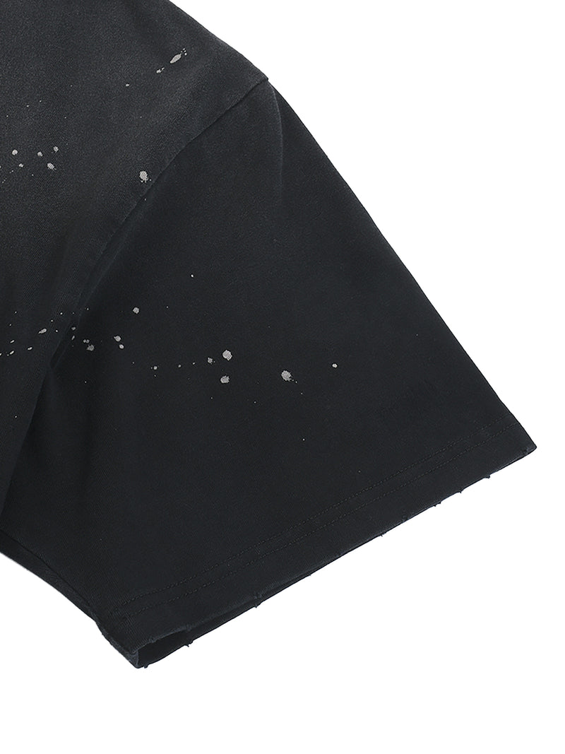Hand-Frayed Sunfade Paint Splatter T-Shirt