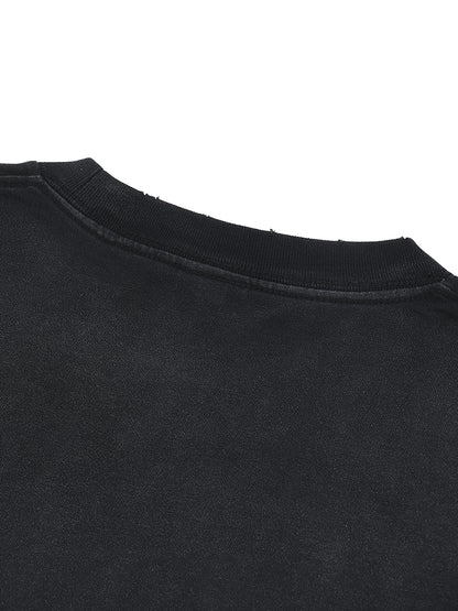 Hand-Frayed Sunfade Paint Splatter T-Shirt