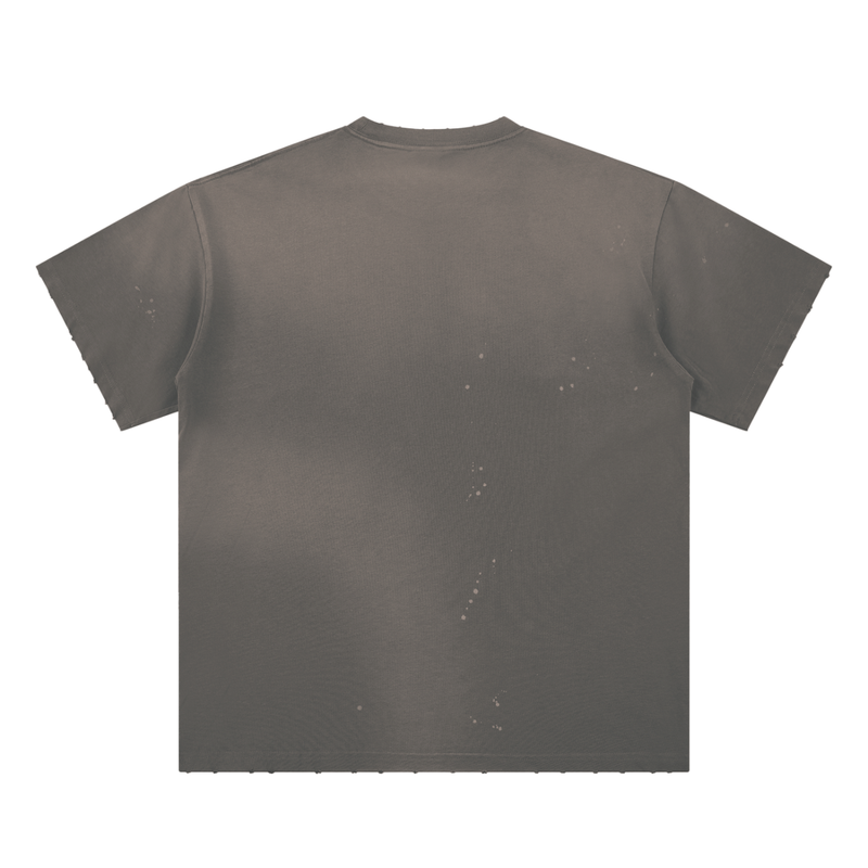 Hand-Frayed Sunfade Paint Splatter T-Shirt
