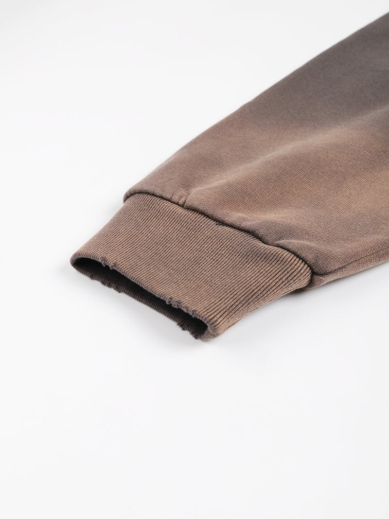 Hand-Frayed Sunfade Zip Hoodie