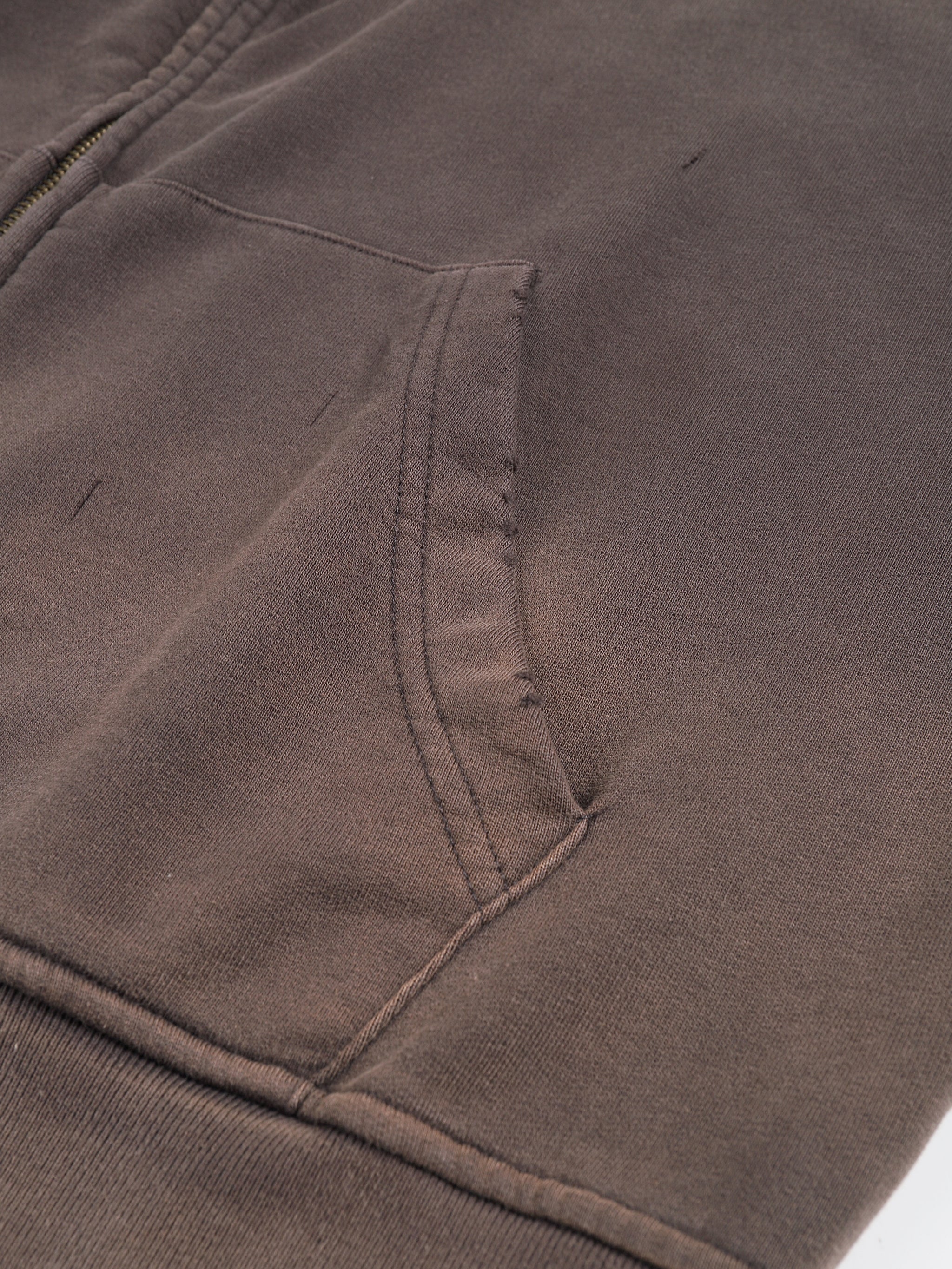 Hand-Frayed Sunfade Zip Hoodie