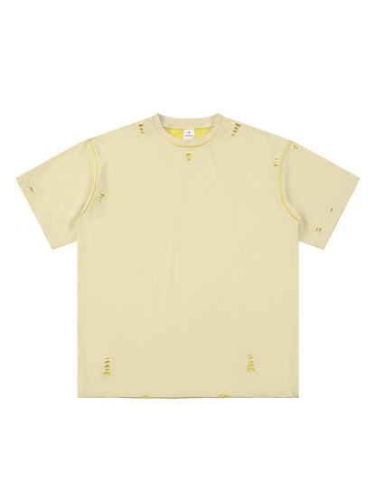 Hand-frayed Reversible T-shirt