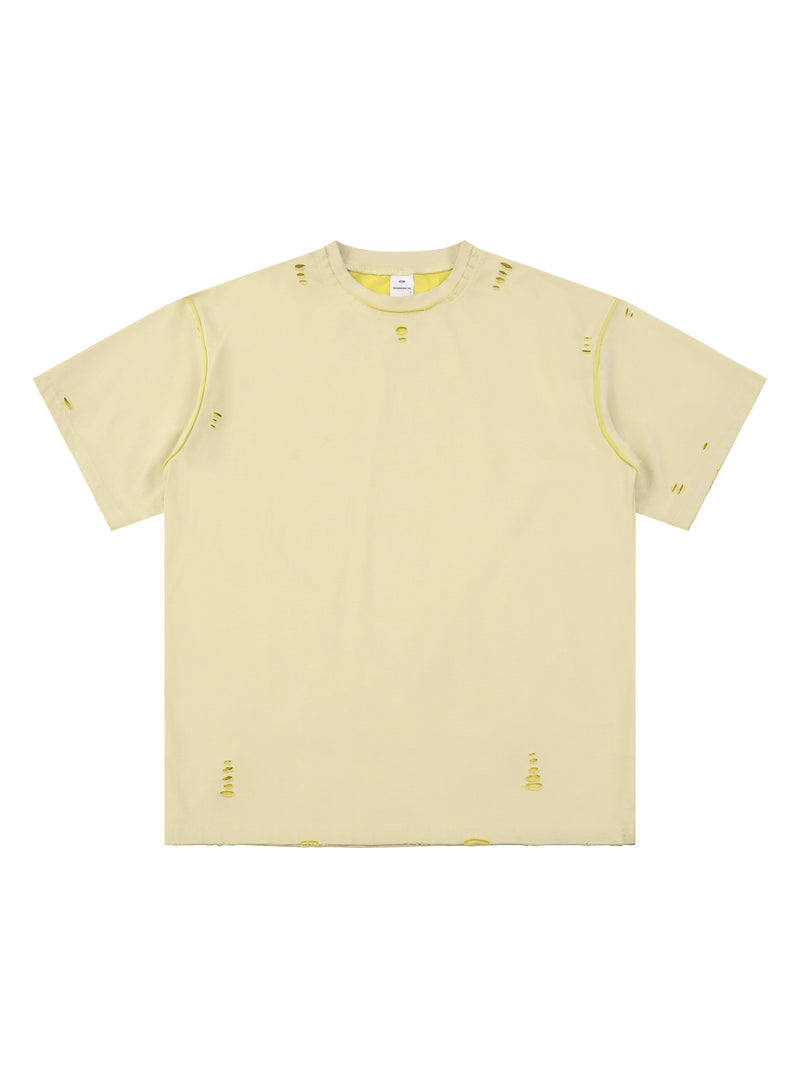Hand-frayed Reversible T-shirt