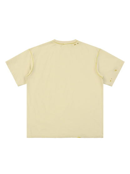 Hand-frayed Reversible T-shirt