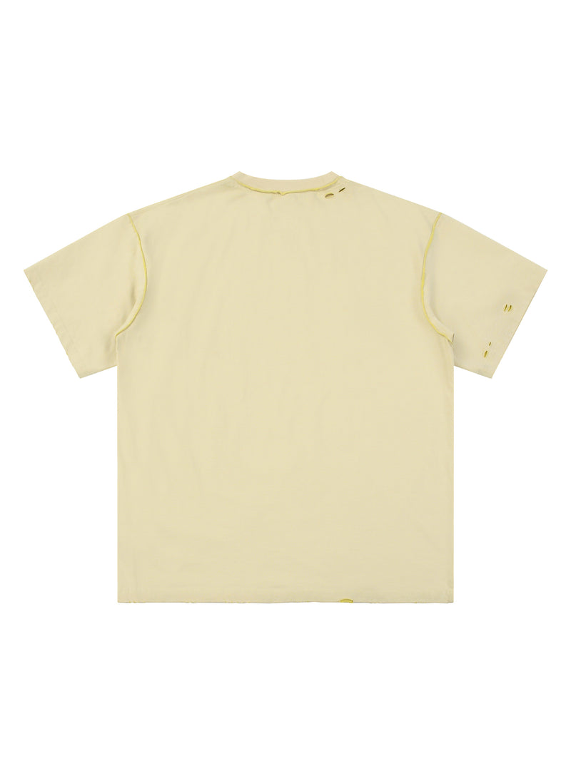 Hand-frayed Reversible T-shirt