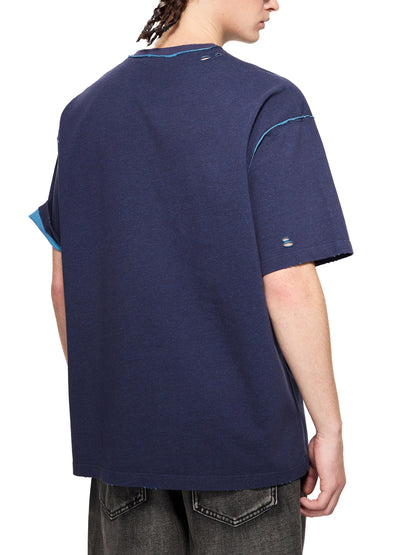 Hand-frayed Reversible T-shirt