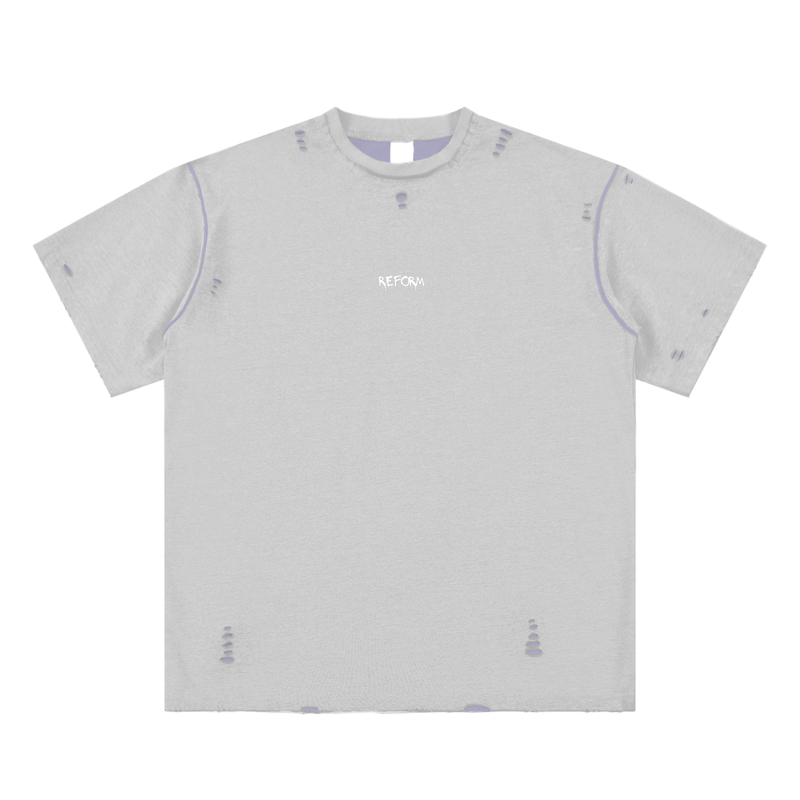 Hand-frayed Reversible T-shirt