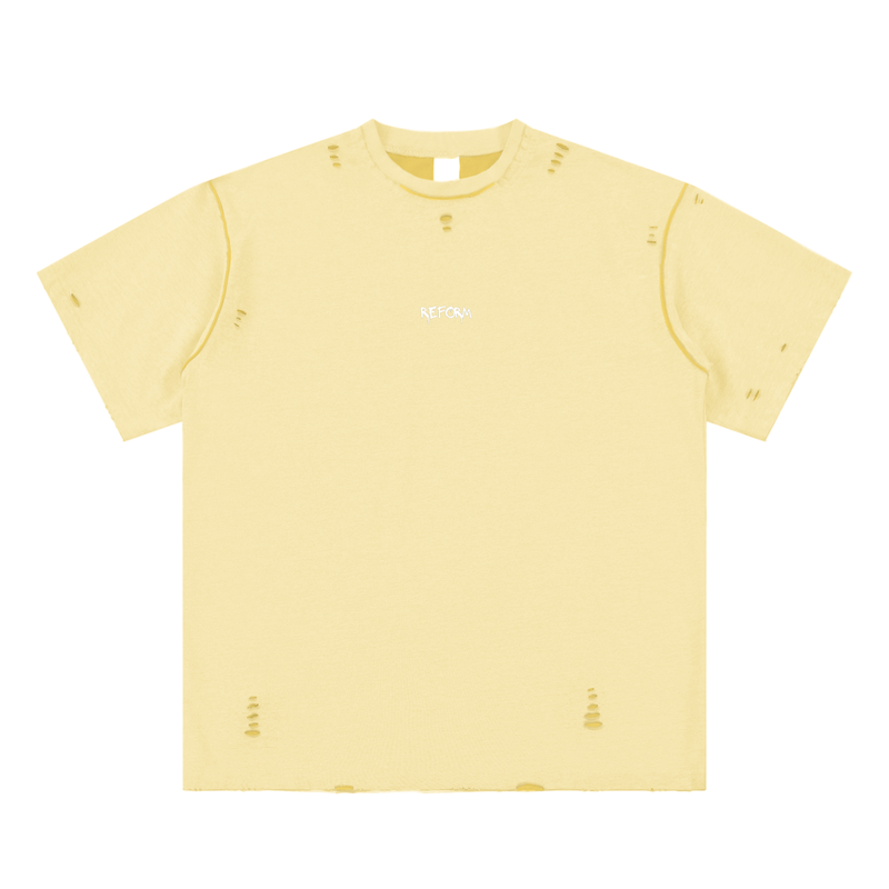 Hand-frayed Reversible T-shirt