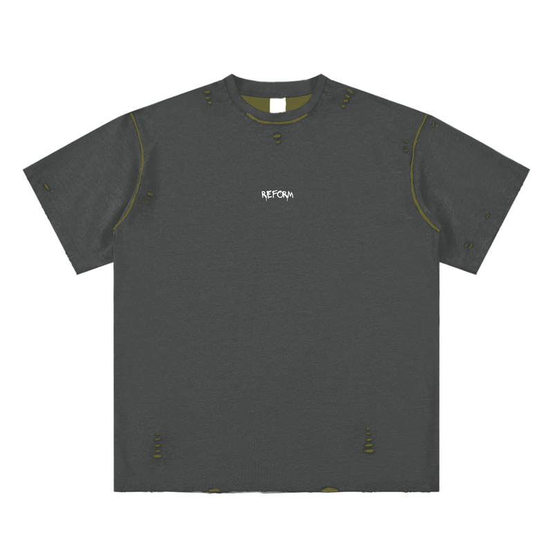 Hand-frayed Reversible T-shirt