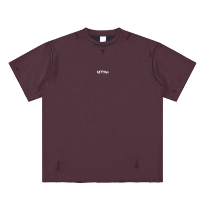 Hand-frayed Reversible T-shirt