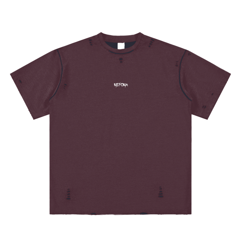 Hand-frayed Reversible T-shirt