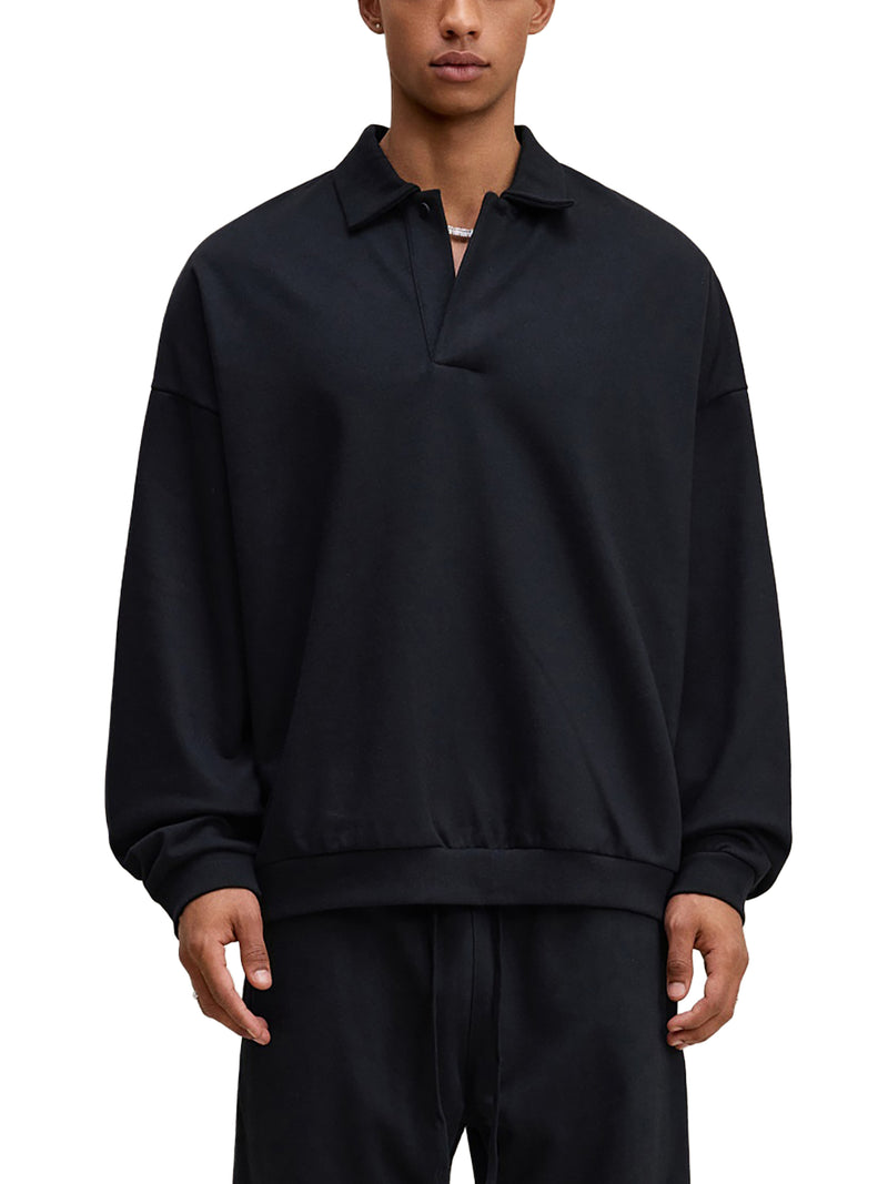 Heavyweight Fleece Polo Sweatshirt