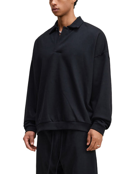 Heavyweight Fleece Polo Sweatshirt