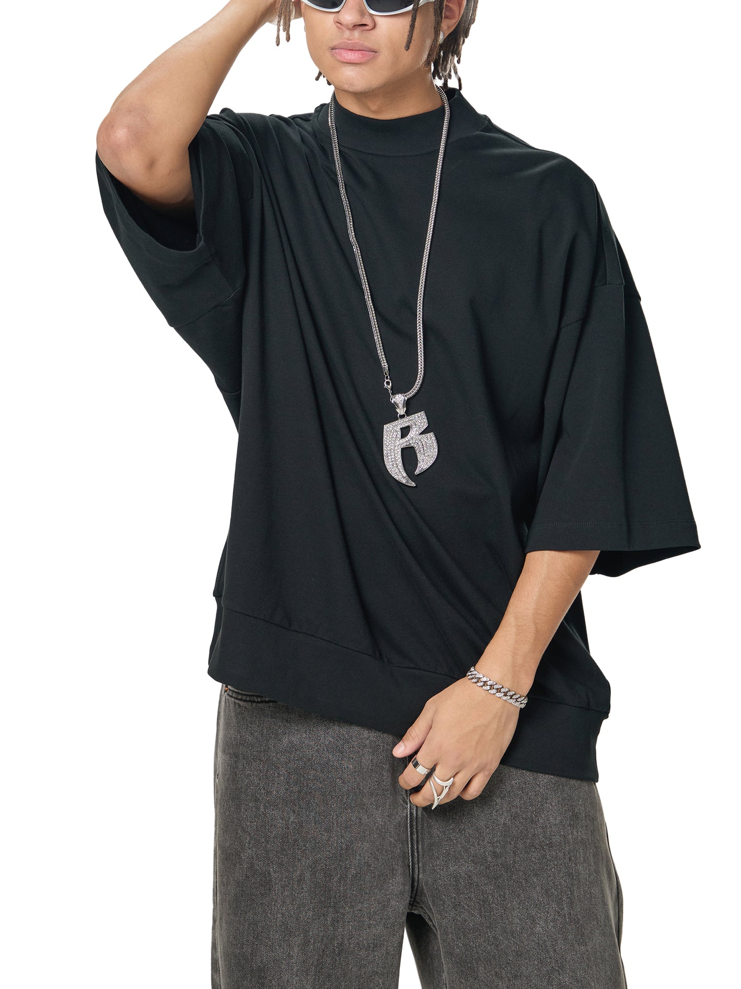 Heavyweight Oversized Mock Neck T-shirt