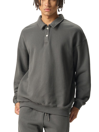 Heavyweight Polo-Collar Sweatshirt