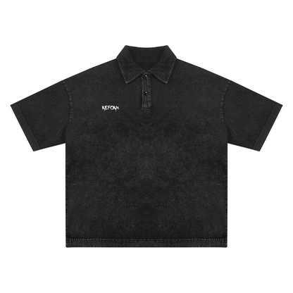 Heavyweight Snow-Washed Polo T-Shirt