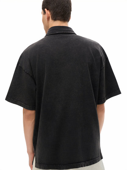 Heavyweight Snow-Washed Polo T-Shirt