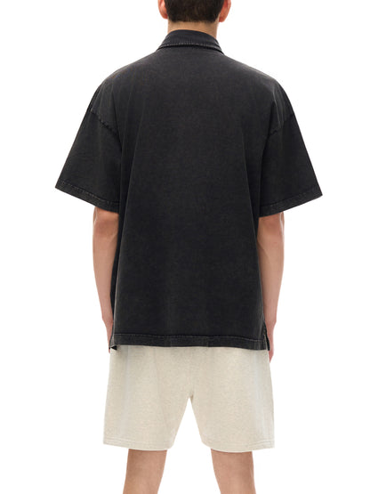 Heavyweight Snow-Washed Polo T-Shirt