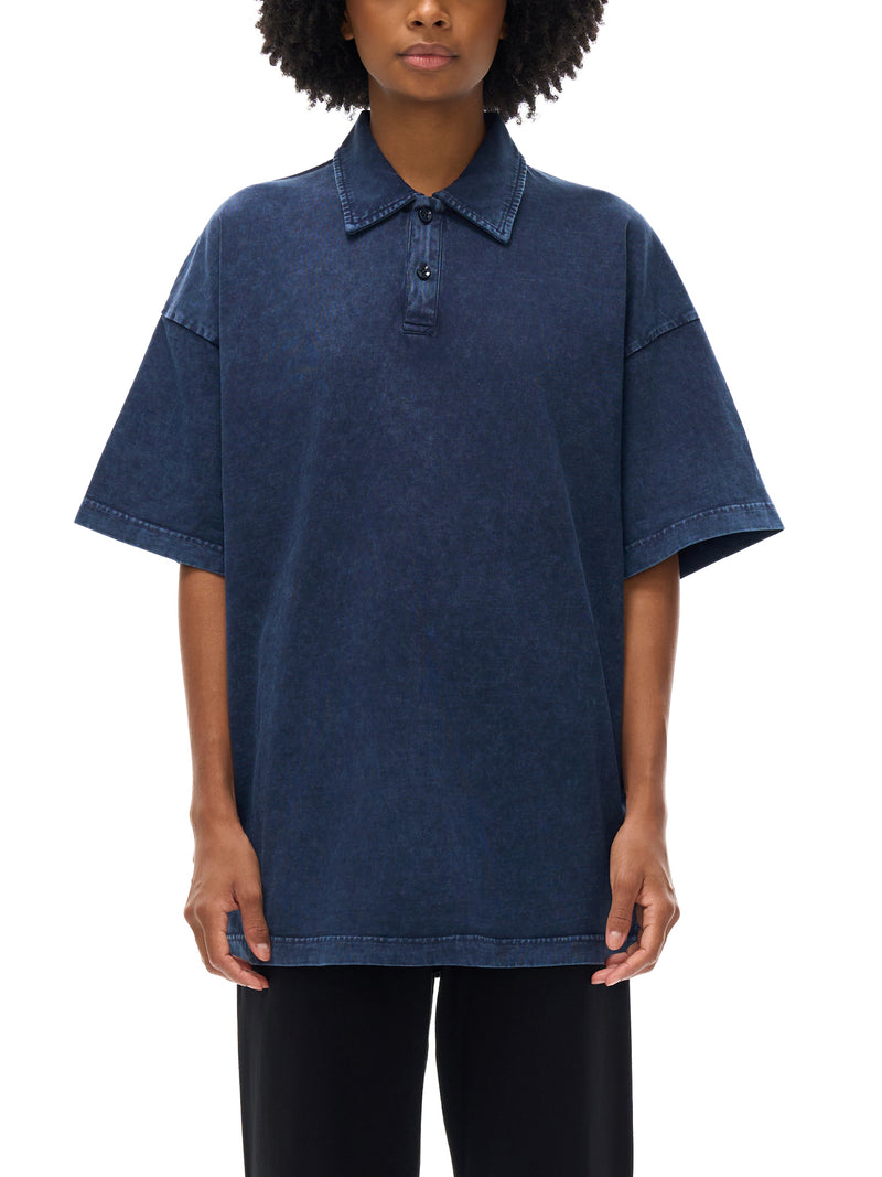 Heavyweight Snow-Washed Polo T-Shirt