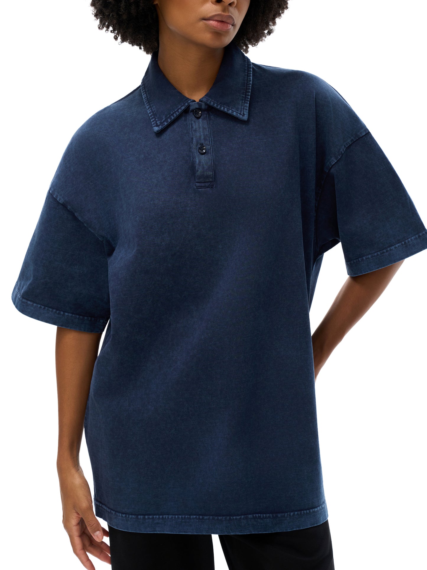 Heavyweight Snow-Washed Polo T-Shirt