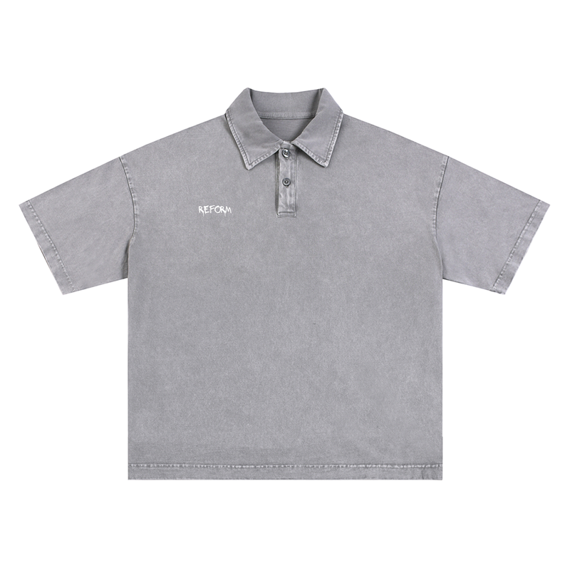 Heavyweight Snow-Washed Polo T-Shirt