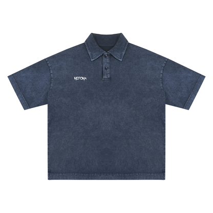 Heavyweight Snow-Washed Polo T-Shirt