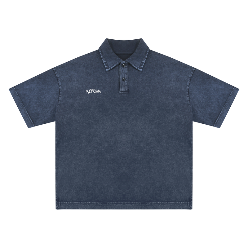 Heavyweight Snow-Washed Polo T-Shirt