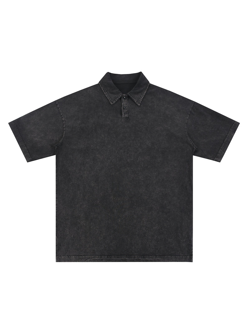 Heavyweight Snow-Washed Polo T-Shirt