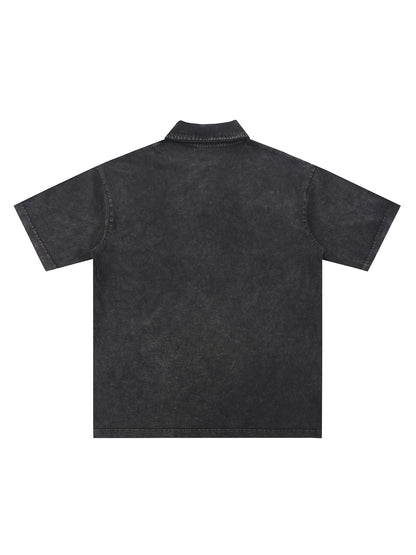 Heavyweight Snow-Washed Polo T-Shirt