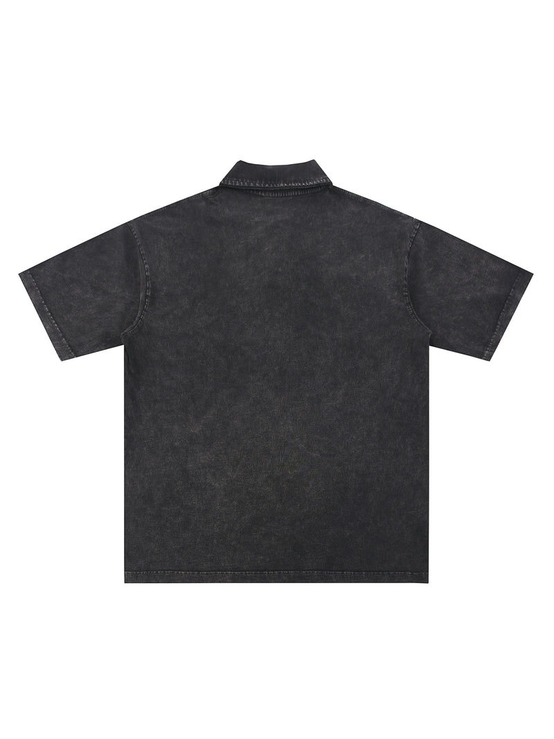 Heavyweight Snow-Washed Polo T-Shirt