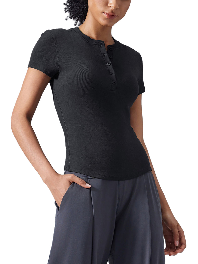 Modal Bodycon Henley Shirt