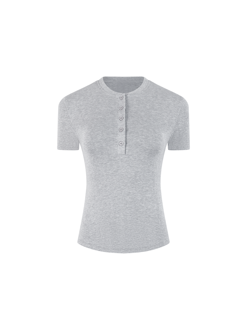 Modal Bodycon Henley Shirt