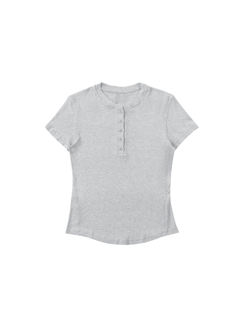 Modal Bodycon Henley Shirt