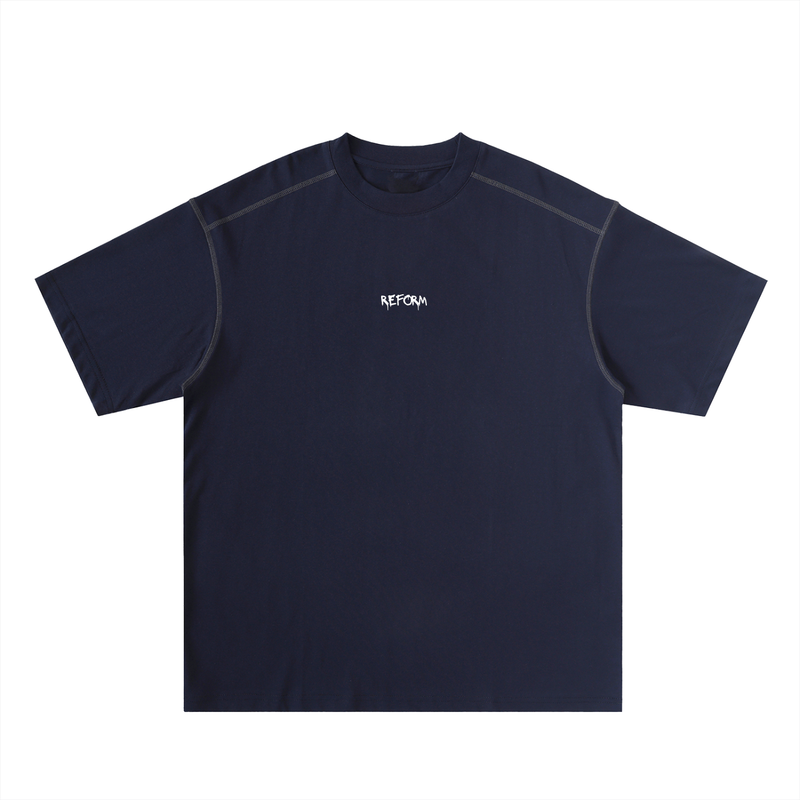 Oversized Contrast-Stitched Cotton Tee