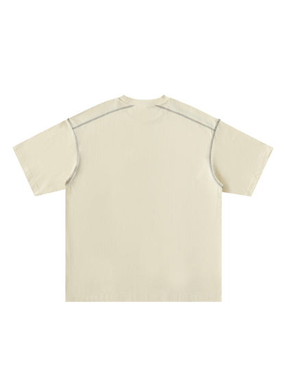 Oversized Contrast-Stitched Cotton Tee