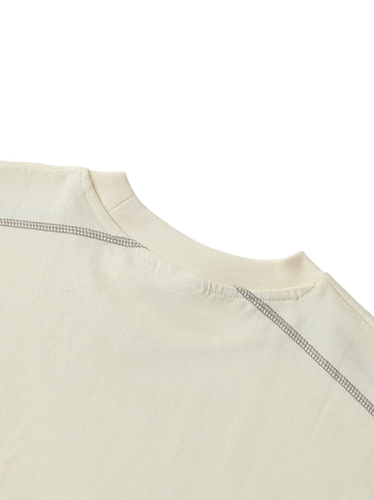 Oversized Contrast-Stitched Cotton Tee