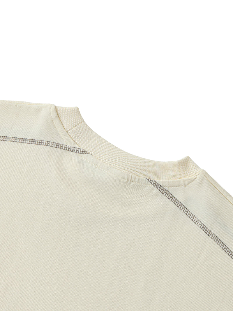 Oversized Contrast-Stitched Cotton Tee