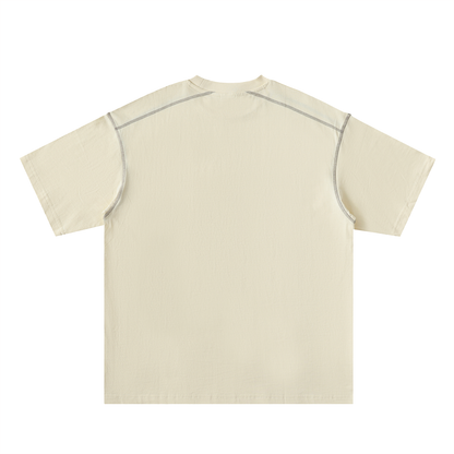 Oversized Contrast-Stitched Cotton Tee