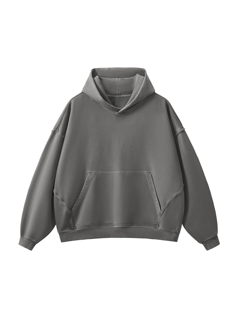Raw-Seam Enzyme Washed Hoodie
