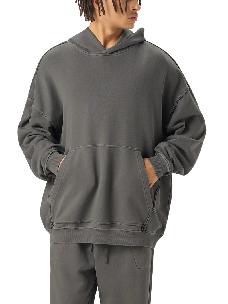 Raw-Seam Enzyme Washed Hoodie